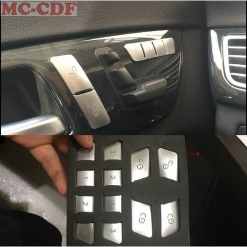 12pcs ABS Seat Memory Lock Unlock Switch Button Adjustment Cover Trim For Mercedes Benz E GL CLS Class W218 2011-2015