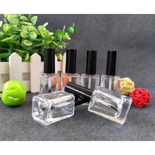 15ml Empty Nail Polish Bottle with Brush Inside Square Shaped Clear Nail Polish Container Bottles Tube Makeup tool lin3476