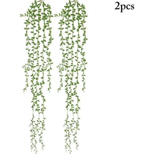 2pcs Artificial Vine Hanging Vine Fake Hanging Plant Green Plant Ivy Leaf Home Wedding Decoration Plant