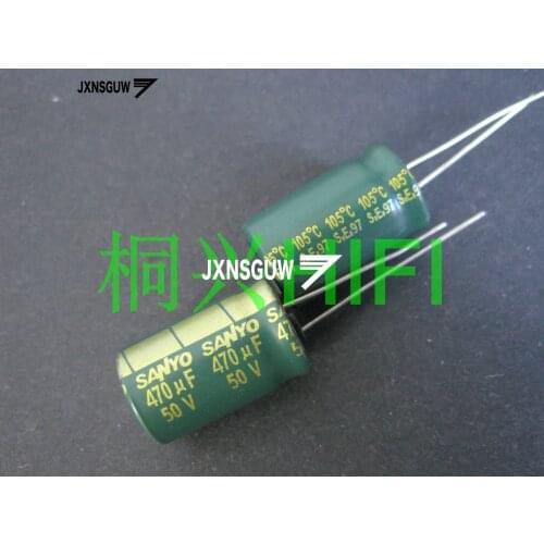 20PCS Original SANYO 50V470UF 12.5X20MM Green gold Aluminum electrolytic capacitors 470uF/50v 105 degrees 470UF 50V