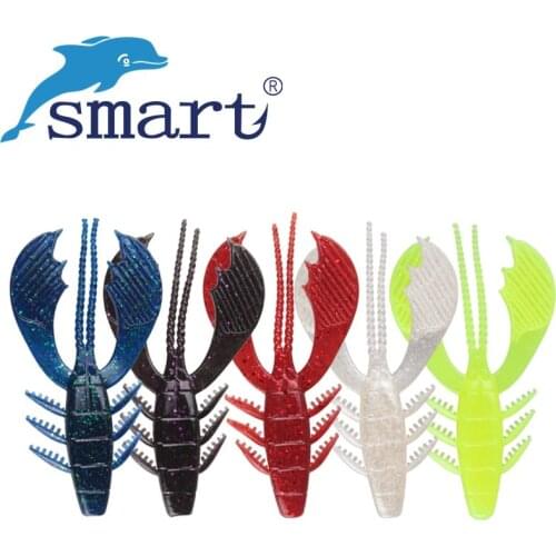 SMART 5Pcs 96mm 6.87g Craws Fishing Lures Soft Baits Craw Fish Shrimp Bionic Bass Wobblers Pescaria Souple Leurre Peche Pesca