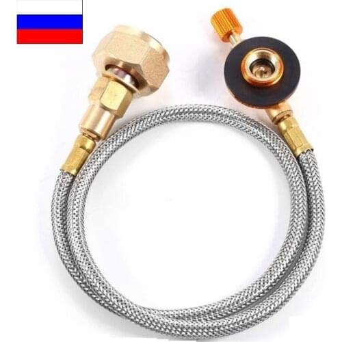 Outdoor Camping Gas Stove Propane Refill Adapter Burner LPG Flat Cylinder tank Coupler Container Adapter Save Durable Metal Tube