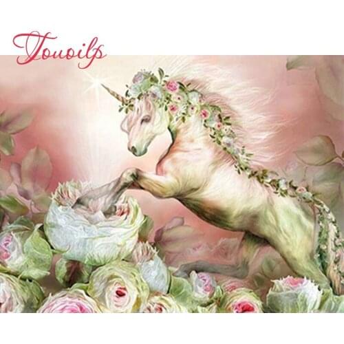 TOUOILP Diamond embroidery diy Diamond Painting Cross Stitch Beautiful rose and unicorn home decor 5D Diamond Mosaic art&Crafts