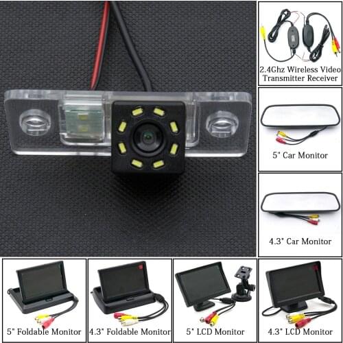 8LED Car Rear View Camera Reverse 4.3" 5" Backup Parking Monitor For VW Bora Jetta Touareg Tiguan Passat B5 B6 Golf Polo Santana