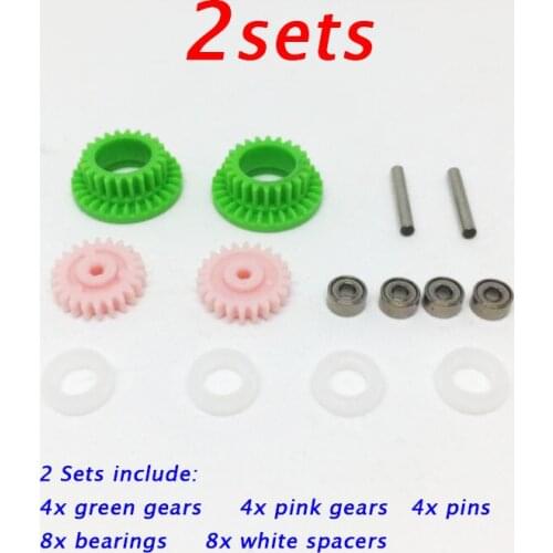 Free Shipping 2 Sets 15357 Counter Gear+15357 White Ring+520 Bearing For MA/MS Chassis Spare Parts For Tamiya Mini 4WD Car