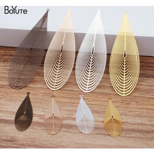 BoYuTe (20 Pieces/Lot) 14.6*50.5MM 25*85MM Metal Brass Water Drop Pendant Diy Hand Made Jewelry Materials Wholesale