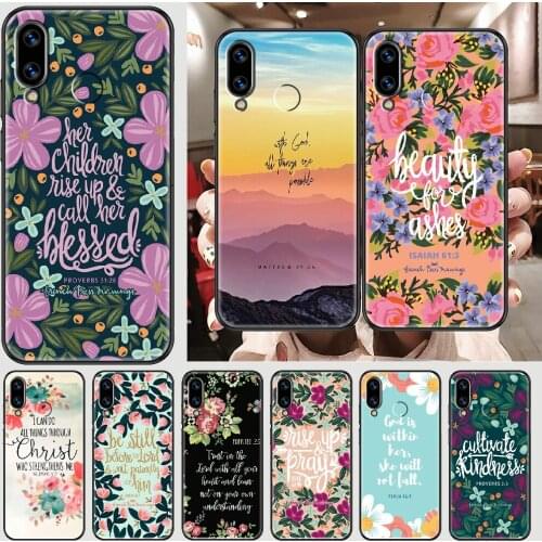 Bible Verse Jesus Christ Christian Phone case For Huawei Honor 6 7 8 9 10 10i 20 A C X Lite Pro Play black tpu hoesjes art funda