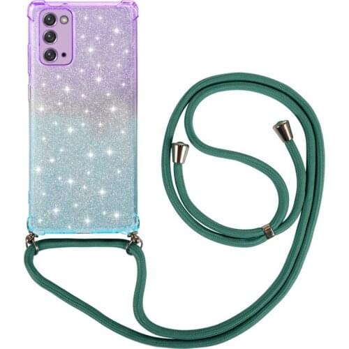 Glitter Strap Case For Samsung Galaxy Note 20 Ultra S20 Plus A41 A51 A71 5G A21S S10 Lite Necklace Crossbody Shockproof Cover