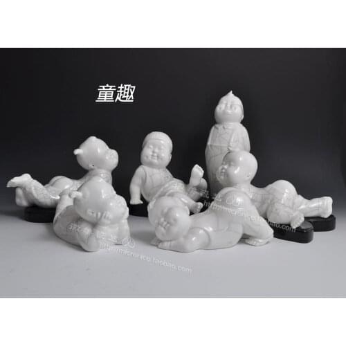 Crackle crackle glaze six piece lovely playful ornaments ornaments crafts porcelain ceramic wine Children