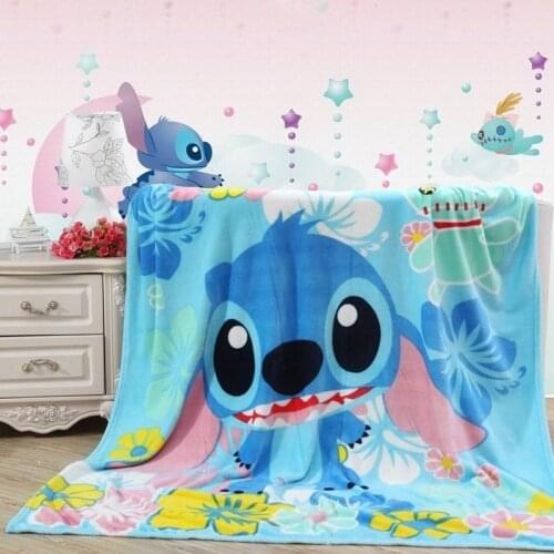 Disney Lilo Stitch Blanket Kids Home Textile Printed Cartoon Blanket Girl Boys Gift Coral Fleece Frozen Mickey Throw on Bed Sofa