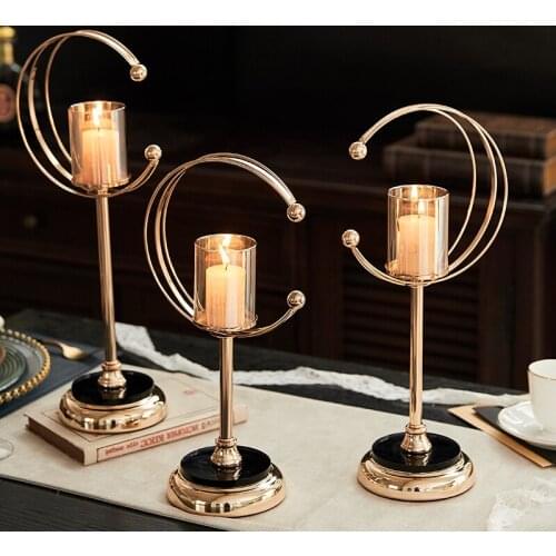 Elegant Cute Candle Holders Luxury Modern Metal Pillar Candle Holders Nordic Style Portacandele Dinning Table Decoration BS50CH