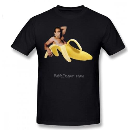 Mlg T Shirt Nicolas Cage In A Banana Original Yellow T-Shirt Short Sleeve Summer Tee Shirt Fun Graphic 5x 100 Cotton Mens Tshirt