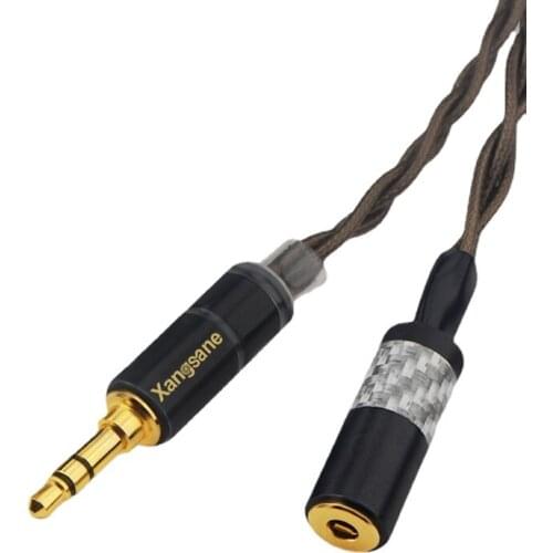 Single Crystal Copper Silver Plated 3.5mm Male to Female AUX Audio Car Earphone Extension Cable