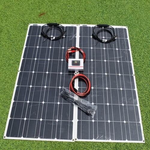 Solar Panel Kit 100W 200W Energy Solar Complete System Mono Solar Cell For Home RV Boat Car Camping 12V 24V Battery Charge