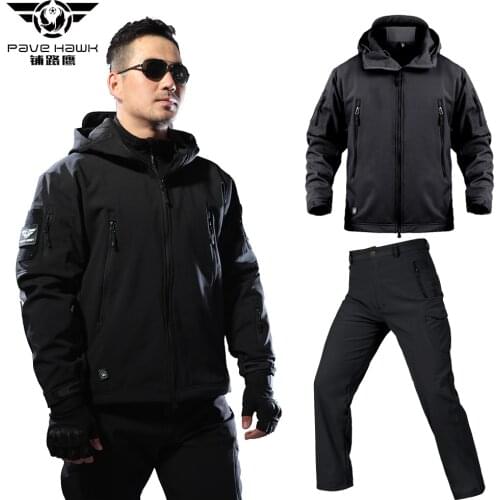 PAVEHAWK Waterproof Mens Sets Warm Hoodies Military Jackets Men Army Pants Tactical Jacket Suit Coat Casual Clothes Women Pant