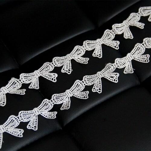 30yards/lot Water Soluble Embroidered Lace Sewing Trim Butterfly Bow Shaped Lace Trimming Ribbon DIY Sewing Craft Accessories