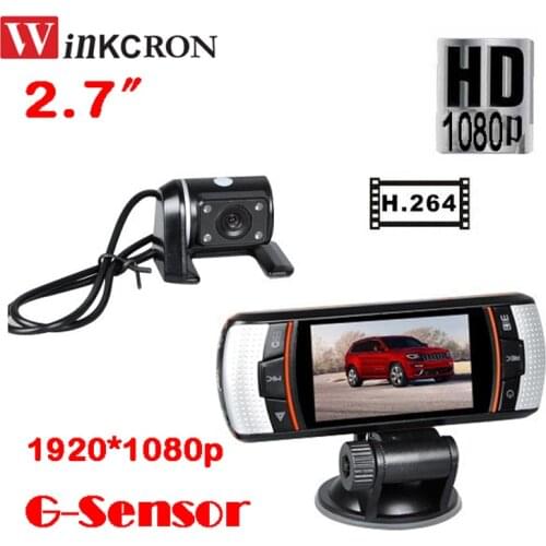 Best Car DVR Camera 2.7" TFT Dual Camera Lens Car Black Box DVR Video Recorder Camera Full HD 1080P 170 Degree