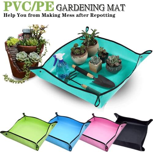 68/75CM Planting Mat Gardening Potting Mat PE/PVC Foldable Gardening Mat Waterproof Garden Flower Pot Plants Transplanting Mats