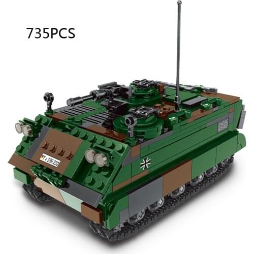 WW2 Military M113 Armored Carrier MODEL Batisbricks Moc Building Block World War Germany Army Forces Bricks Toys MTW VEHICLE
