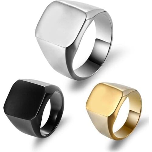 Fashion Trend Glossy Square Multicolor Ring Popular Design Simple Atmosphere Personality Exquisite Jewelry Gifts for Men and Wom