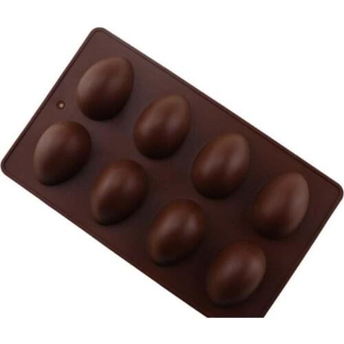 New 30pcs/lot 8 Cavity Easter Egg Baking Mold Silicone Easter Candy Cake Chocolate Mold Fondant Cook For Kitchen DIY Tool