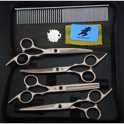 6" Stainless Steel Pet Dogs Gromming Scissors Up Down Curved Shears Sharp Edge Animals Cat Hair Cutting Barber Cutting Tools Kit