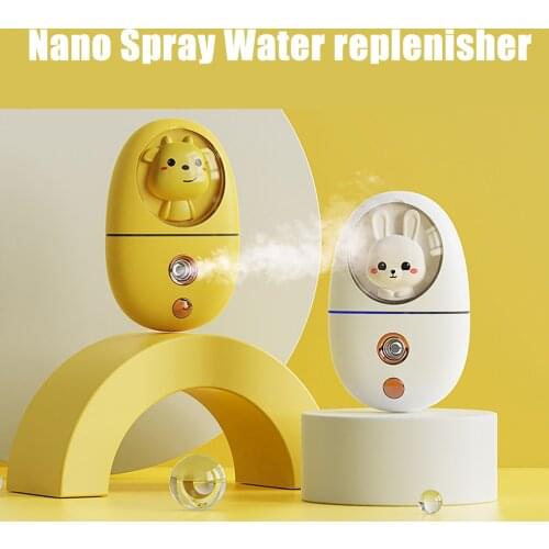 Portable Cute Pet Face Air Humidifier Usb Rechargeable Mini Handheld Beauty Hydrating Skin Facial Steamer Water Mist Maker#G4