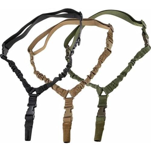 Adjustable Tactical Gun Sling Belt Single Point 1000D Heavy Duty Mount Bungee Military Rifle Sling Kit Airsoft Strap