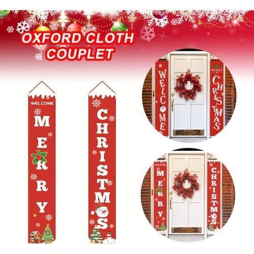 MERRY CHRISTMAS Banner Wall Hanging WELCOME CHRISTMAS Door Curtain Home Party Decoration New Year Xmas Decor 3