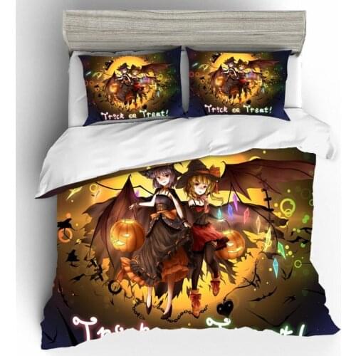 Nightmare Before Christmas Custom Home Textiles Bed Linen Set Halloween 3D King Size Bedding Set Bed Sheets And Pillowcases