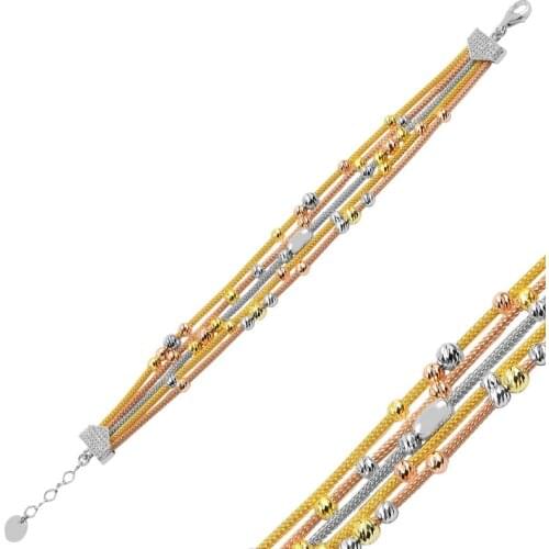 Silver 925 Sterling 3 Color Dorica Bulk Bracelet