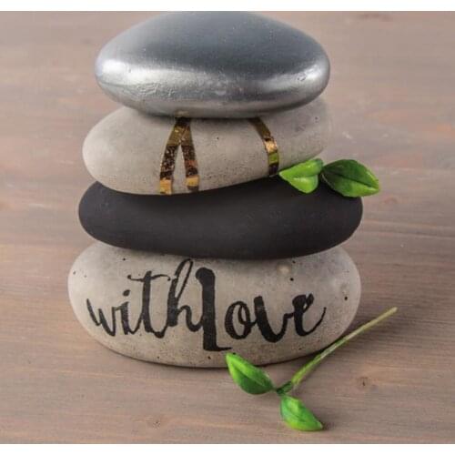 Concrete stone silicone mold 6 cavities cobblestone molds silicone candle craft molds