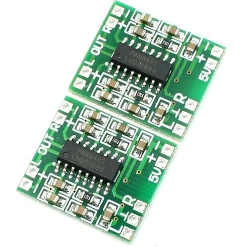Super Mini PAM8403 2*3W D Class Digital Amplifier Board 2.5-5V USB Power Green+Silver