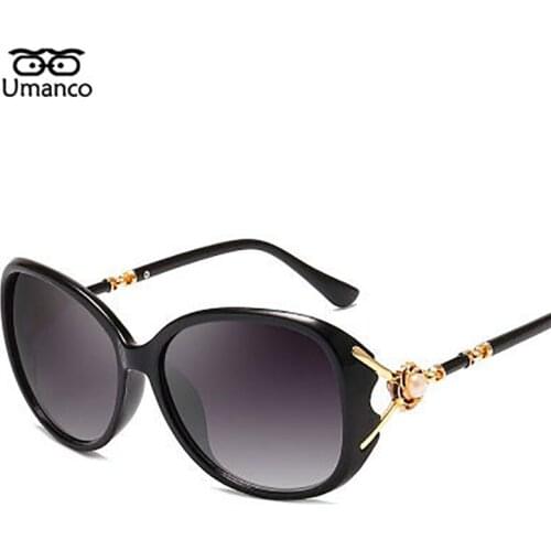 Umanco 2021 New Oversized Pearl Decoration Sunglasses For Women Men PC Frame AC Lens Fashion Brand Beach Trip Accessories Gifts