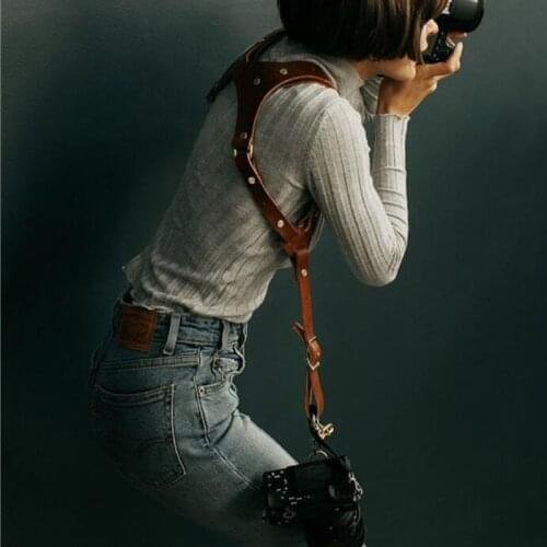 Universal Genuine Leather Camera Shoulder Strap Belt DSLR Digital Camera Strap Single Double Shoulder Strap Cameras Accessories