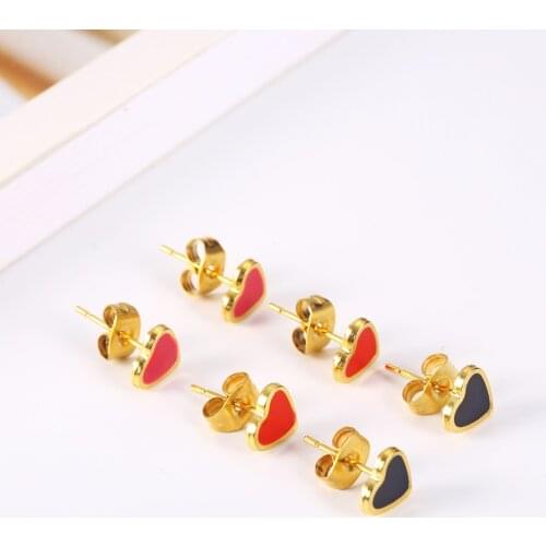 OUFEI Stainless steel Jewelry Woman Vogue 2019 Heart Stud Earrings For Women Jewelry Accessories Wholesale lots bulk