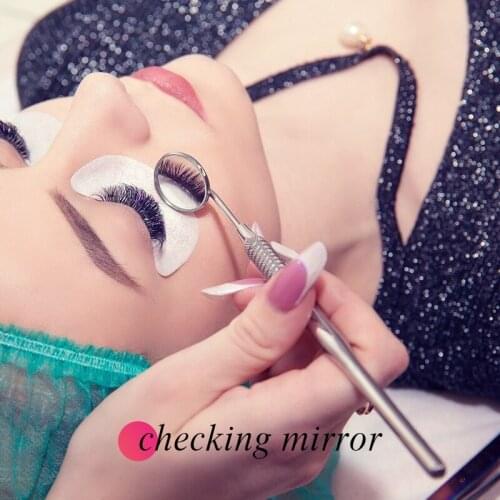 Stainless Steel Checking Mirror For Lash Extension Instruments Dental Mirror Volume Eyelash Extension Makeup Tool Free Shipping
