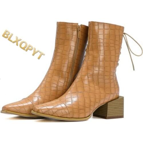 Customized size 32 Women Fashion Botas Mujer Short Zapatos De Mujer Booties Ankle Zipper Elegant High Heels 9cm Boots Shoes F-4