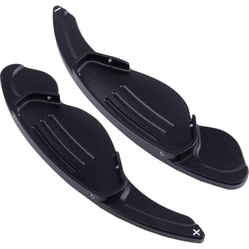 1Pair 17.9 cm Car Steering Wheel Shift Shifter Extension Paddle Aluminium Alloy Black Fit For Land Rover Jaguar
