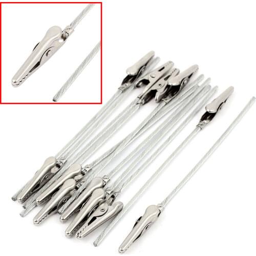 10x Non-insulated Electric Test Crocodile Metal Alligator Clips 4.7" Length Best