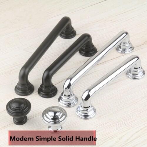 128mm modern simple fashion bright chrome shiny silver kitchen cabinet cupboard door handle matte black drawer shoe cabinet knob