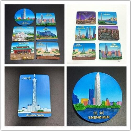 BABELEMI Handmade Resin 3D Fridge Magnets China Beijing Shenzhen Guangzhou Tourist Souvenir Refrigerator Fridge Magnet Sticker