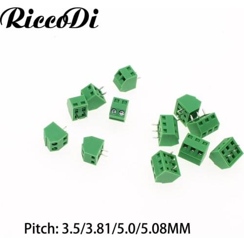 5PCS PCB Screw Terminal Blocks Conenctor 3.5/3.81/5.0/5.08mm Pitch 2P/3P Straight Angle 127S Terminal Block Connector
