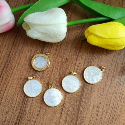 5pcs/lot 21.5mm Natural San Benito Cross Mother Pearl Shell Pendant & Charms for Necklace Jesus Charms for Gift