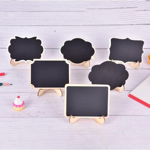 6Style Mini Wooden Whiteboard Message Chalkboard Small Notice Blackboard Stand Home Decor Craft Message Board Ornaments New