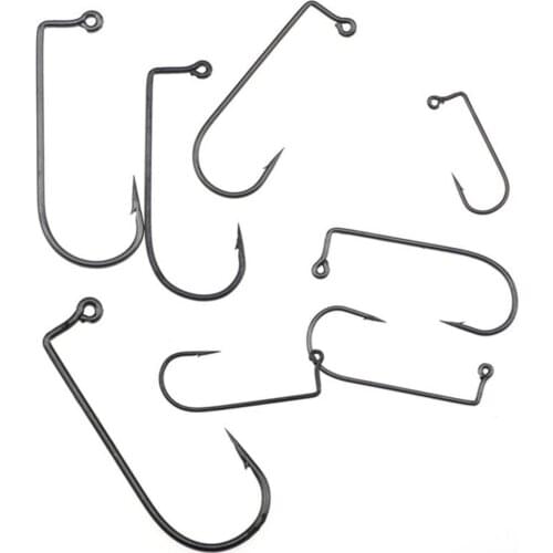 80% Hot Sale 100Pcs fishing hook high carbon steel 90 degree round single circle fish hook offset tool sea fishing accessories