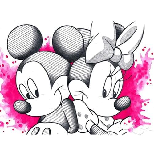 Full SquareRound Drill 5D DIY Diamond Painting Disney Cartoon Mouse Embroidery Cross Stitch Mosaic Rhinestone Home Decor Gift