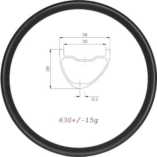 650B 430g MTB Asymmetry Hookless clincher tubeless disc carbon rims 28mm deep 36mm width UD no outer hole 27.5er carbon wheels