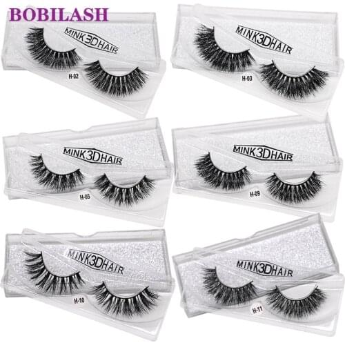 BOBILASH 1Pair 3D Mink hair false eyelashes Handmade Cruelty-free Eyelash three-dimensional multi-layer thick cross eyelashes