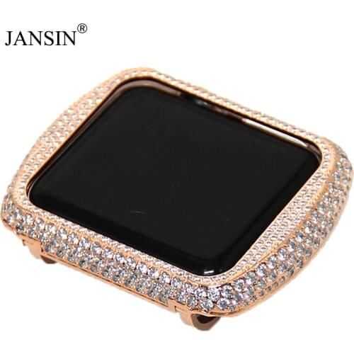 For Apple Watch Case Series 6 SE 5/4/3/2/1 Metal Aluminium Frame Diamond Watch Case for apple watch 40mm/44mm/38mm/42mm cover